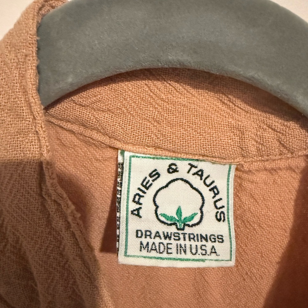 Oh My Gauze! Men's Short-Sleeve Henley Shirt in Tan - Picture 3 of 3